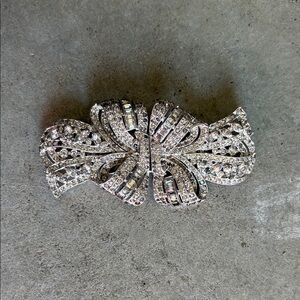 Elegant Silver Crystal Brooch